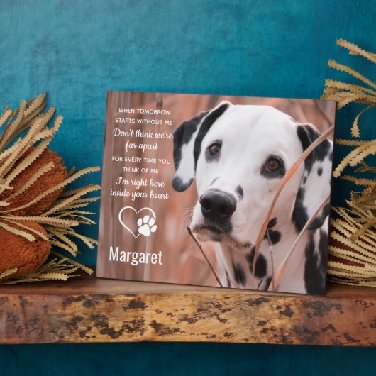 犬の記念品 – ペットロス記念記念キープサケ フォトプラーク (側面)