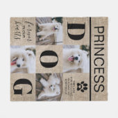 犬の記念品 |ペット悔やみや弔慰写真 フリースブランケット (正面(横))