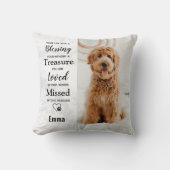 犬の記念悔やみや弔慰ペットの損失ペットの写真 クッション (正面)