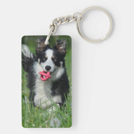 犬の記念悔やみや弔慰ペットの損失写真記念 キーホルダー (裏面)