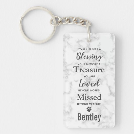 犬の記念悔やみや弔慰ペットの損失写真記念 キーホルダー (正面)