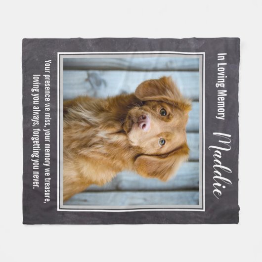 犬の記念悔やみや弔慰引用文 – ペットの損失 – ペットの写真 フリースブランケット (正面(横))