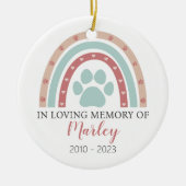 犬の記念撮影ペット セラミックオーナメント (正面)