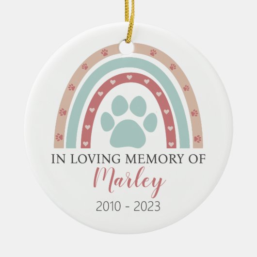 犬の記念撮影ペット セラミックオーナメント (正面)