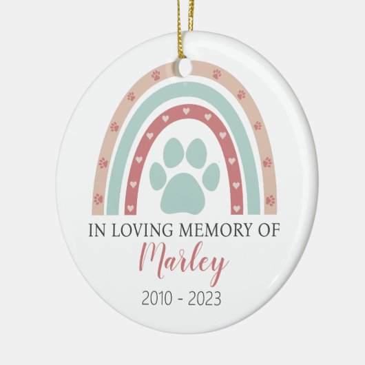 犬の記念撮影ペット セラミックオーナメント (左)
