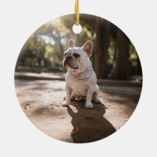 犬の記念撮影ペット セラミックオーナメント (裏面)