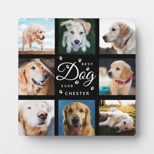 犬の記念最高の贈り犬の素朴写真ポー フォトプラーク (正面)