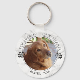 犬の記念永遠に私たちのハート写真大理石 キーホルダー