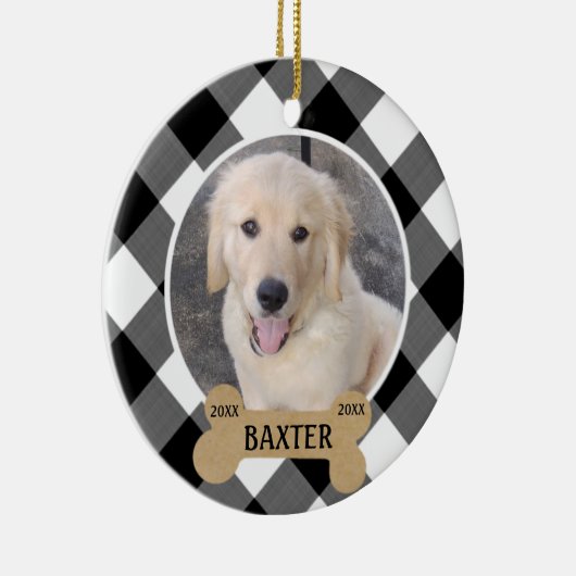犬の記念碑 | B&Wバッファローチェック セラミックオーナメント (右)