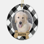 犬の記念碑 | B&Wバッファローチェック セラミックオーナメント (左)