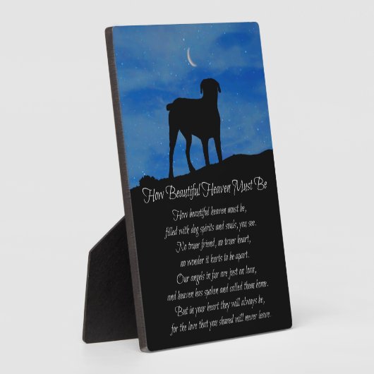 犬の記念美しい天国 フォトプラーク (側面)