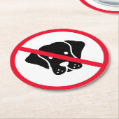 犬の許可なし標識 |丸カスタムコースター ラウンドペーパーコースター (アングル)