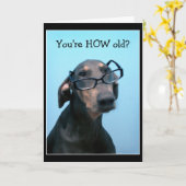 犬の誕生日おもしろいグリーティングカード カード (黄色い花)