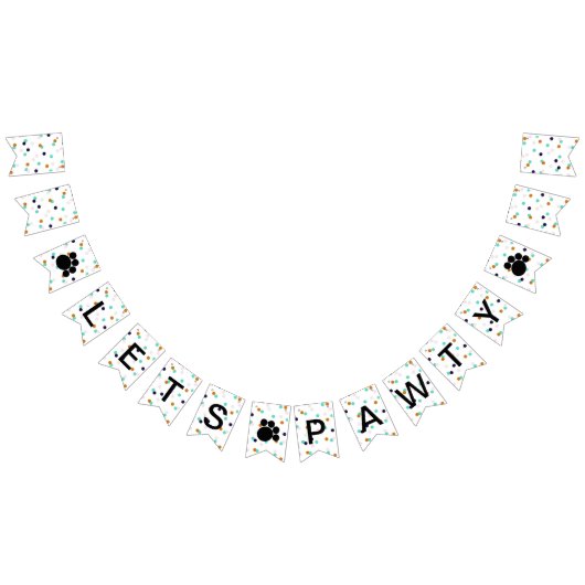 犬の誕生日おもしろい水玉模様ポーズパーティーバナー バンティングフラッグ (全)