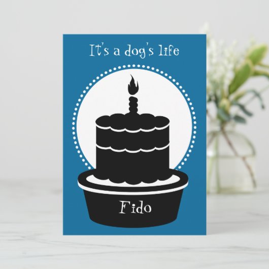 犬の誕生日の招待状-犬の生命及び足ty! 招待状 (スタンド正面)