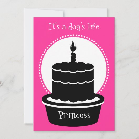 犬の誕生日の招待状-犬の生命及び足ty! 招待状 (正面)