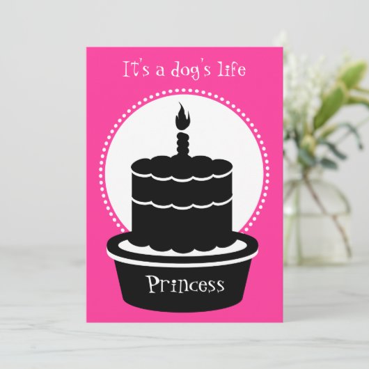 犬の誕生日の招待状-犬の生命及び足ty! 招待状 (スタンド正面)