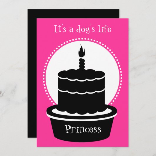 犬の誕生日の招待状-犬の生命及び足ty! 招待状 (正面/裏面)