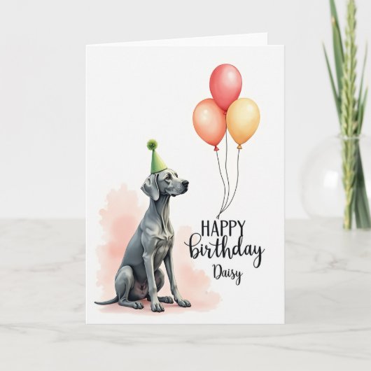 犬の誕生日イラストカード カード (正面)