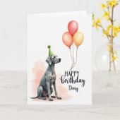 犬の誕生日イラストカード カード (黄色い花)