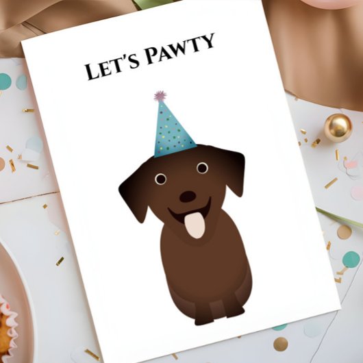 犬の誕生日カードレッツパーティラブラドールレトリバー カード