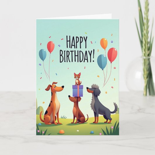 犬の誕生日カード カード (正面)