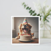 犬の誕生日カード，犬のパーティー，犬の誕生日 招待状 (スタンド正面)