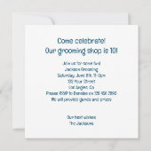 犬の誕生日カード，犬のパーティー，犬の誕生日 招待状 (裏面)