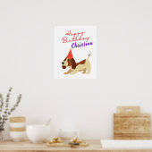 犬の誕生日サイン、パーソナライズされた子犬の誕生日 ポスター (キッチン)