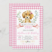 犬の誕生日シャワーの招待、子犬の誕生日 招待状 (正面/裏面)