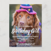 犬の誕生日パーソナライズ写真招待状 ポストカード (正面)