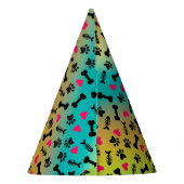 犬の誕生日パーティおもしろい引用文は前足に話す パーティーハット (裏面)