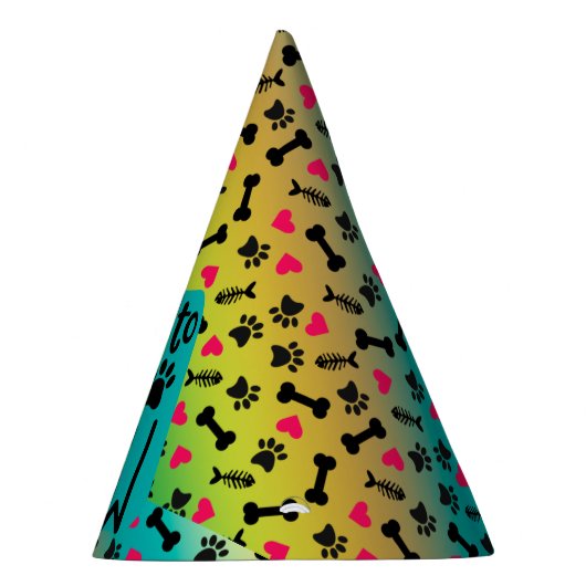 犬の誕生日パーティおもしろい引用文は前足に話す パーティーハット (右)