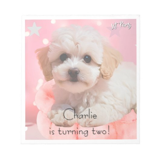 犬の誕生日パーティしよう ノートパッド (正面)