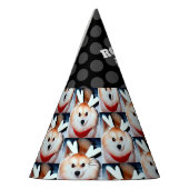 犬の誕生日パーティカスタムーのペットフォト パーティーハット (左)