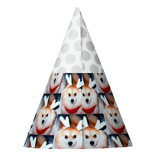 犬の誕生日パーティカスタムーの写真パーティー帽子 パーティーハット (裏面)
