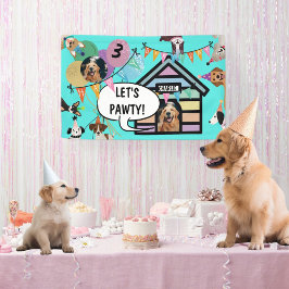 犬の誕生日パーティバナーの装飾 横断幕