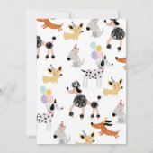 犬の誕生日パーティパピパウィティモダンガール サンキューカード (裏面)