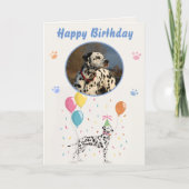 犬の誕生日パーティパピーパウィティ動物 カード (正面)