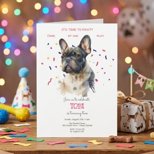 犬の誕生日パーティーにおいで 招待状