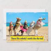 犬の誕生日パーティーのコンガライン 招待状 (正面)