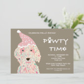 犬の誕生日パーティーへの招待（パティー時間） 招待状 (スタンド正面)