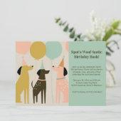 犬の誕生日パーティーへの招待 招待状 (スタンド正面)