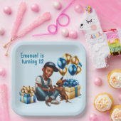 犬の誕生日パーティーを持つラティーノボーイ ペーパープレート (パーティー)