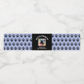 犬の誕生日パーティーペットフォトブルーポープリント ペットボトルラベル (シングルラベル)