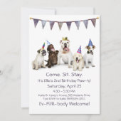 犬の誕生日パーティー任意の子犬 招待状 (正面)