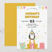 犬の誕生日パーティー招待状 招待状 (正面/裏面)