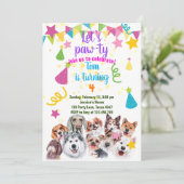 犬の誕生日パーティー招待状 招待状 (スタンド正面)