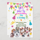 犬の誕生日パーティー招待状 招待状 (正面/裏面)