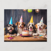 犬の誕生日パーティー インビテーションポストカード (正面)
